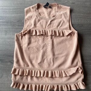 Ann Taylor Knit Sleeves Top with Ruffles sz Small